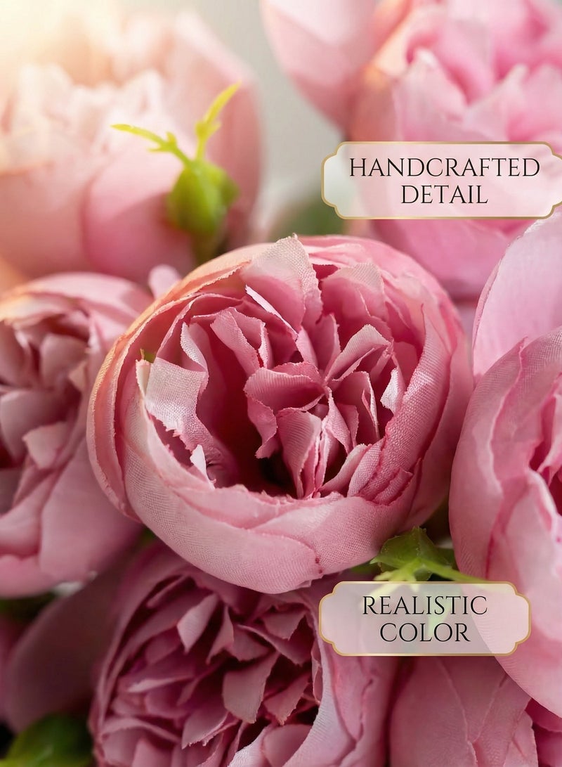 باقة زهور الپيونيا الوردية الاصطناعية - للزخرفة المنزلية والحفلات والزواج - Image 5